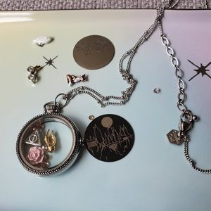Origami Owl Harry Potter Locket w/ Chain, Charms